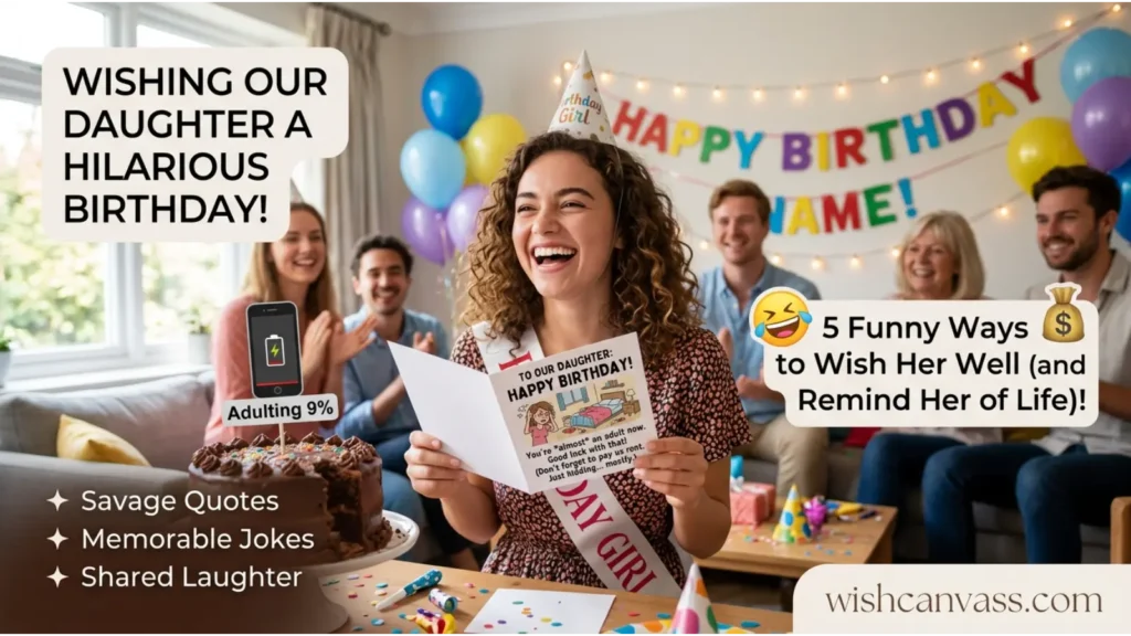 Funny Birthday Wishes for a Daughter