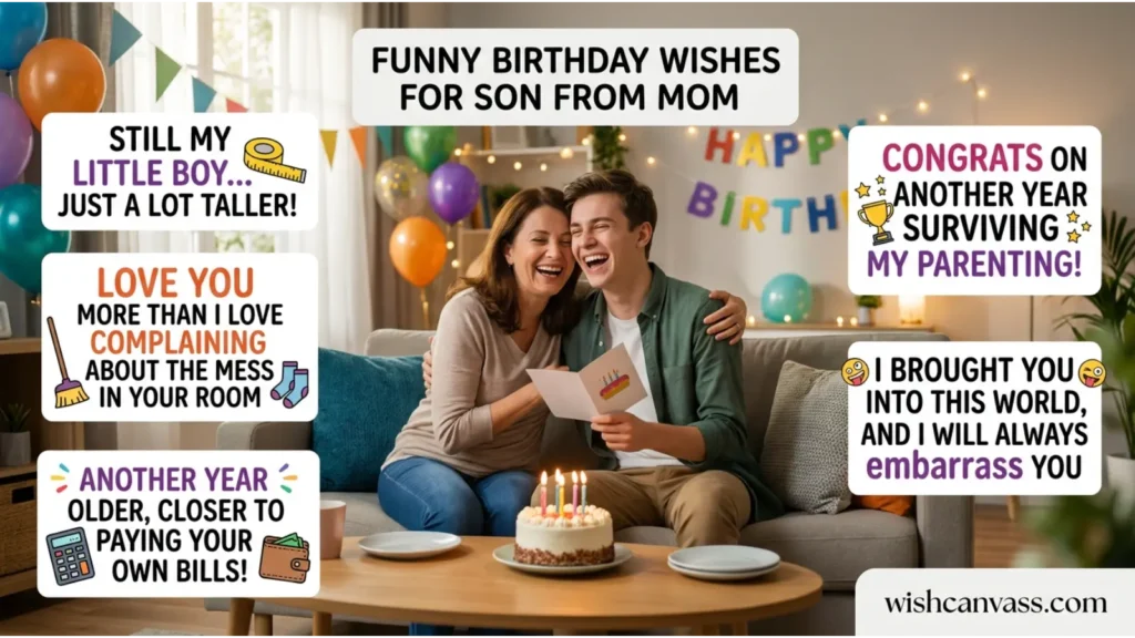 Funny Birthday Wishes for Son from Mom