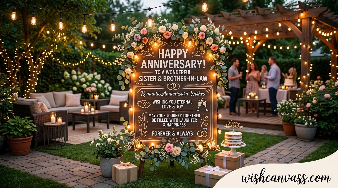 Romantic Anniversary Wishes for Sister and Brother-in-Law