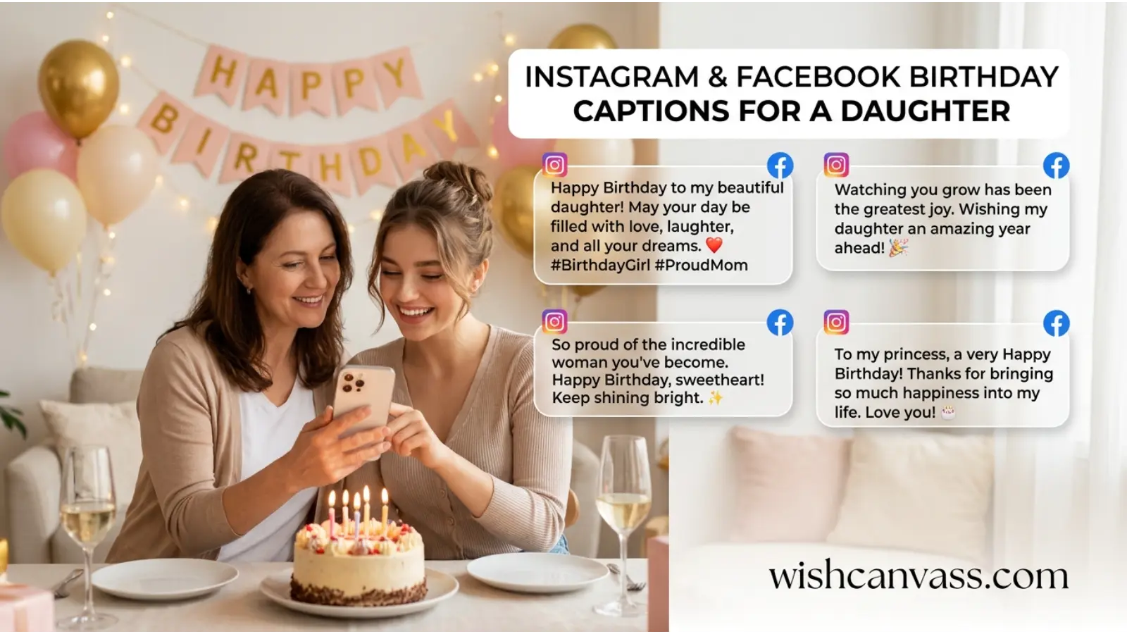 Instagram and Facebook Birthday Captions for a Daughter