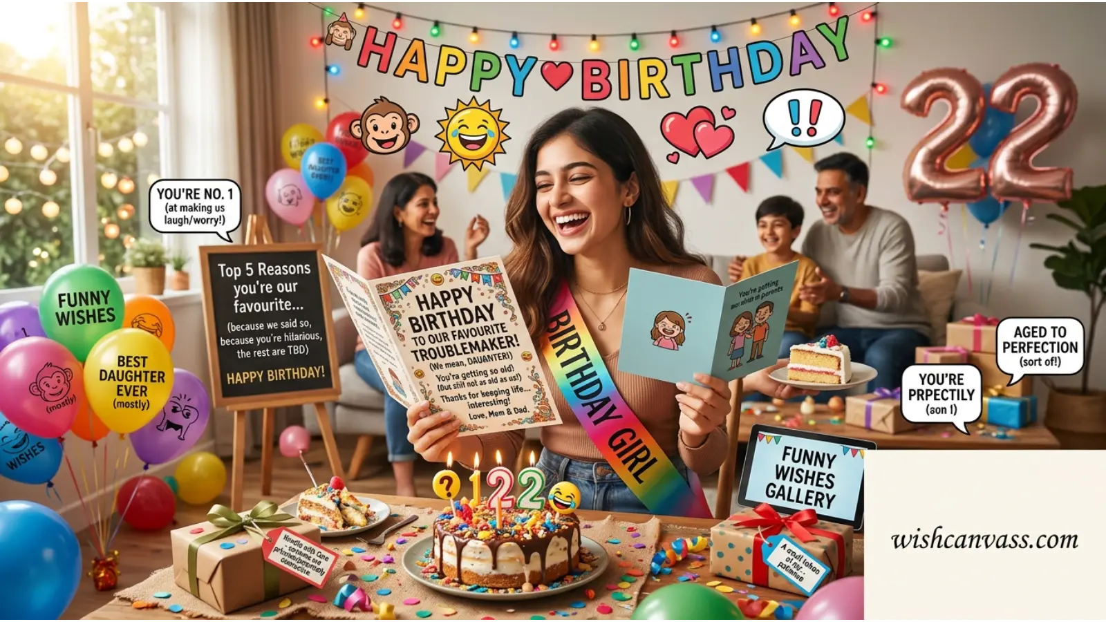 Funny Birthday Wishes for a Daughter