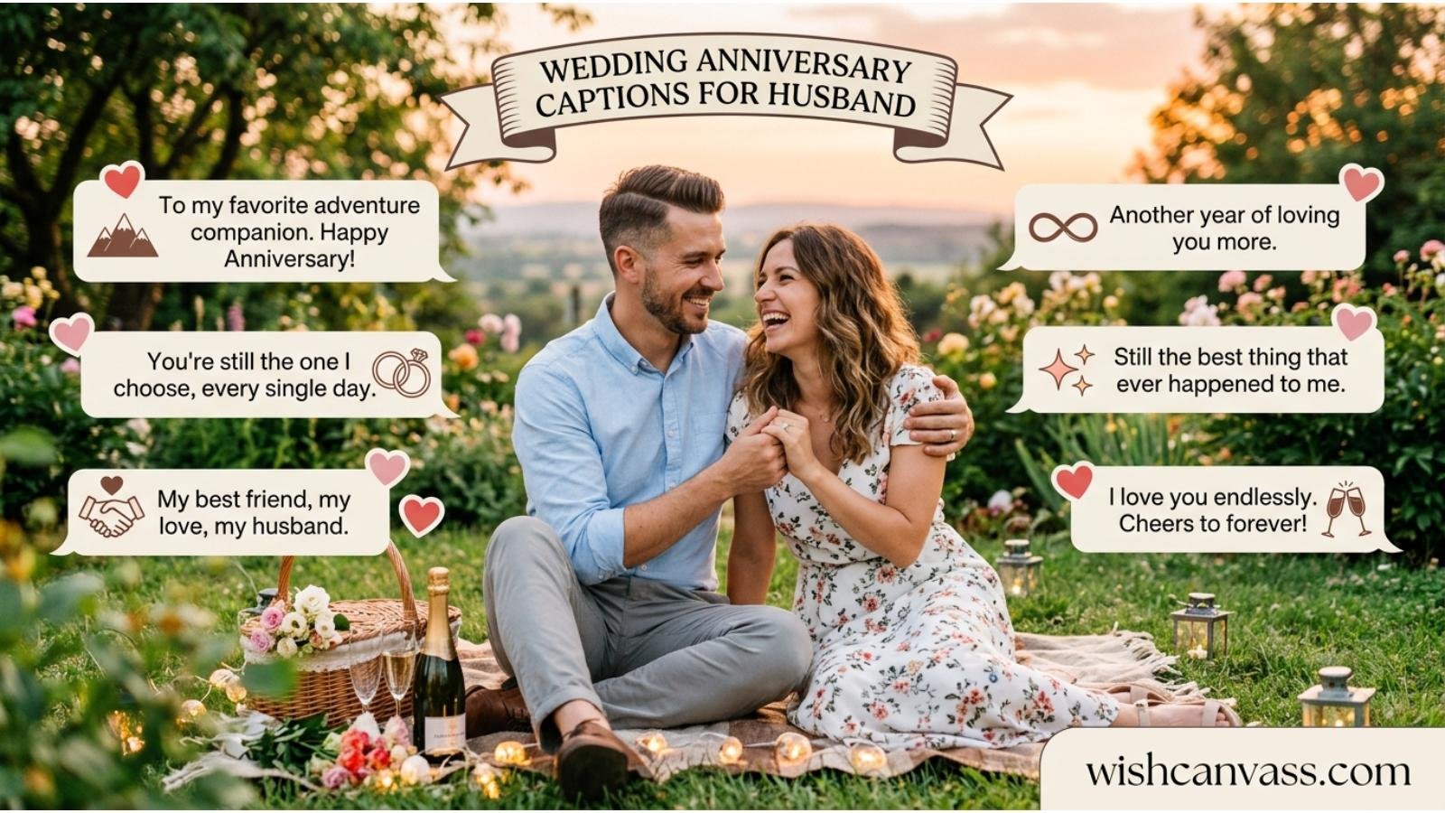Wedding Anniversary Captions for Husband